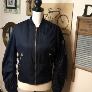 TOPSHOP Black Ma1 Bomber Jacket Coat Size 4